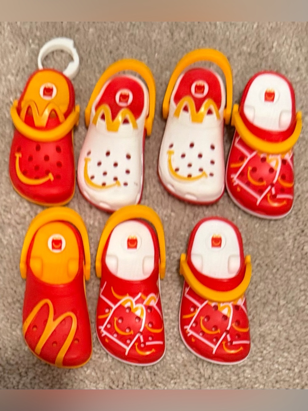 McDonald’s x Crocs Seven Happy Meal Kids Mini Clogs Key Chains Collectible Lot
